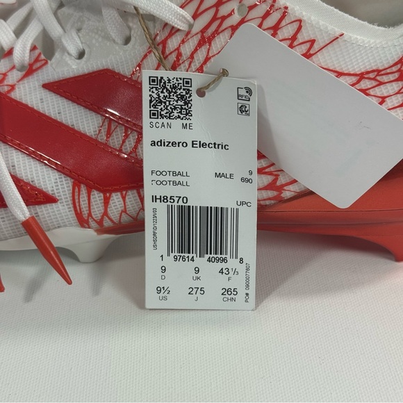Adidas Adizero Electric Men’s Orange/White Football Cleats IH8570 Size 9 1/2 - Picture 7 of 8